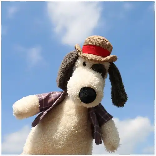 卡通复古度假带帽公仔玩偶儿童节日礼物娃娃毛绒玩具爪机娃娃