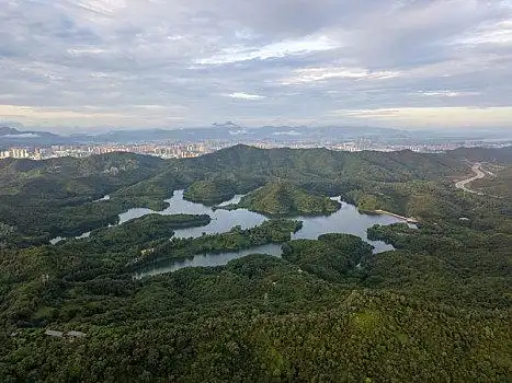 广东惠州红花湖景区航拍风光
