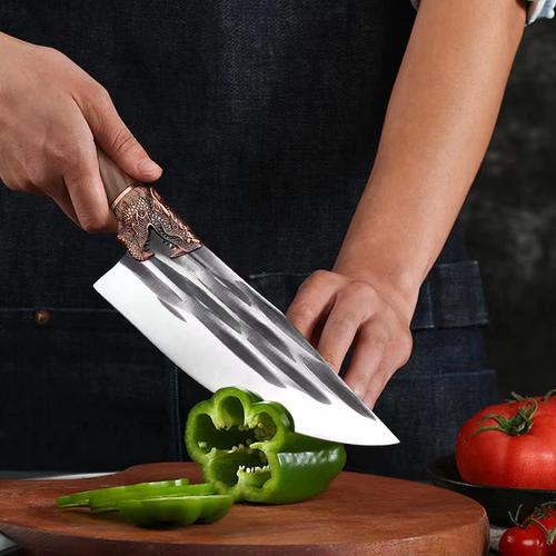 龙泉锻打菜刀屠夫卖肉切肉专用刀屠宰尖刀杀猪牛羊刀具分割猪肉刀