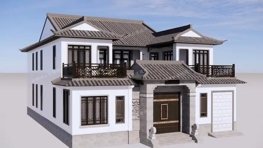 面宽136米兄弟联排的两层现代苏式四合院润润四合院设计