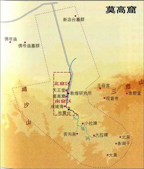 莫高窟旅游地图_甘肃旅游地图库