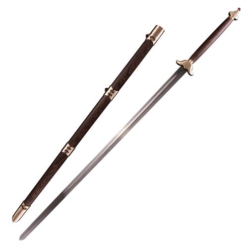 龙泉市字号宝剑铜装不锈钢双手剑武武术太极八卦刀剑