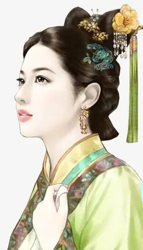 插画美少女卡通美少女清朝妃子png手绘查画风可爱洛丽塔美少女pngp