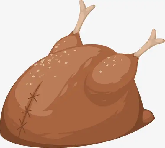 矢量卡通烤鸭美食