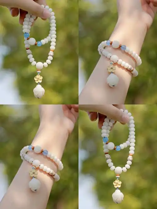 白玉菩提手串很适合20多岁女孩佩戴60