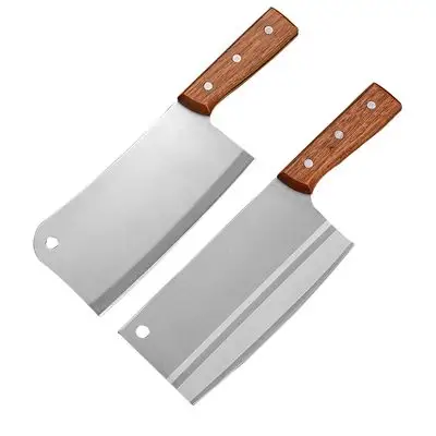 不锈钢菜刀家用锋利切菜刀斩骨刀厨房刀具套装厨师专用切片砍骨刀_双