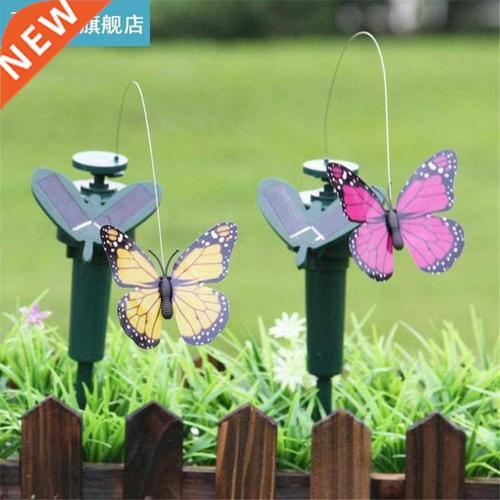 1pc beautiful vibration solar powered dancing flying butterf