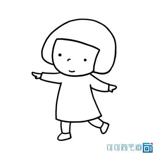 女孩简笔画步骤小孩儿童画怎么画小孩简笔画简单又好看长头发女孩儿童