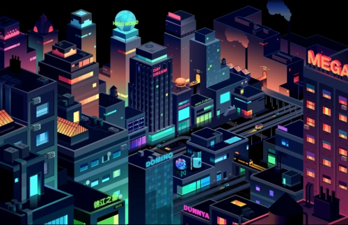 炫酷2.5d科技感城市