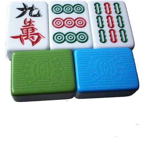 打麻将44型 46 48 50号家用大号麻将成都麻将牌 44绿色号108张 骰子