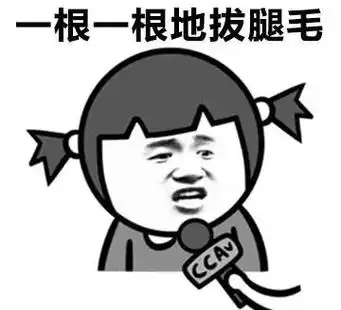 羊角辫斗图搞笑一根一根地拔腿毛采访gif动图_动态图_表情包下载