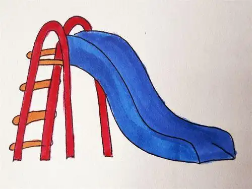 简单的滑滑梯怎么画儿童滑滑梯简笔画步骤水上乐园滑梯的简笔画超简单