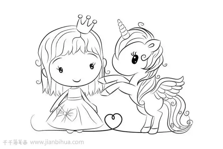 简笔画可爱公主可爱萌宠