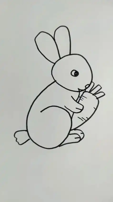 爬山的小兔子简笔画