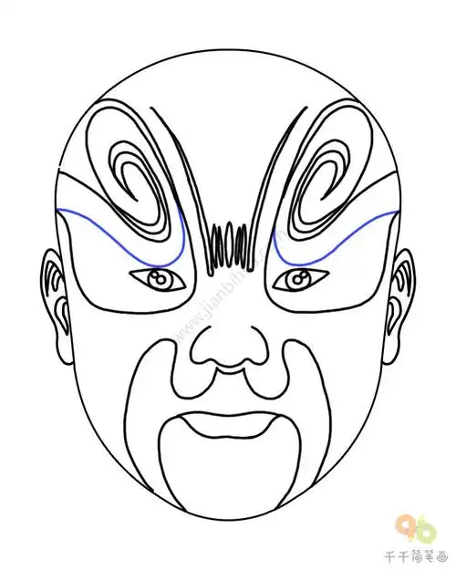 蒋钦脸谱简笔画