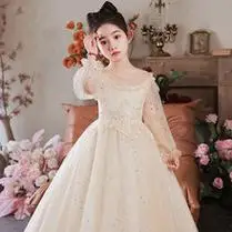 女童主持人礼服钢琴表演公主裙高级感儿童12岁圆锁蓬蓬裙轻奢小众