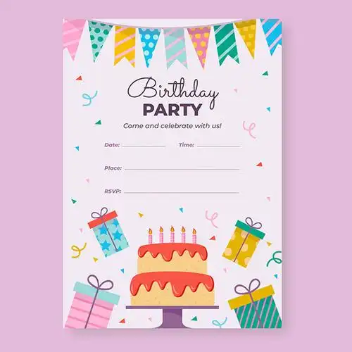 0点手绘儿童派对矢量模板,生日派对,儿童派对,生日邀请卡,ai格式下载