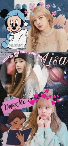 blackpink/粉墨今日分享: lisa拼贴壁纸