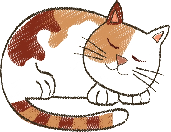 可爱的睡猫卡通 cute sleeping cat cartoon