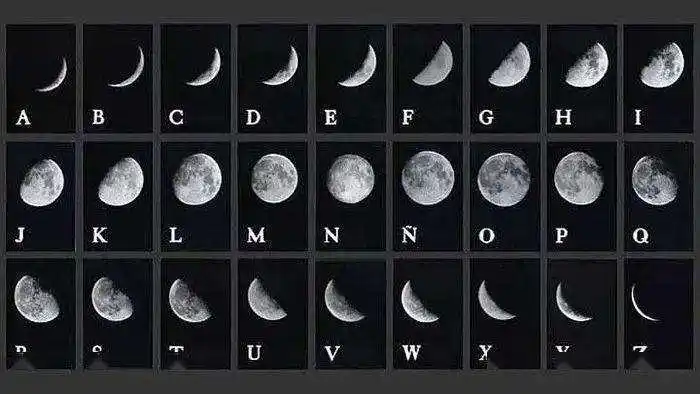 月亮的每一次盈缺变化代表了每一个字母,还形成了月相键盘.