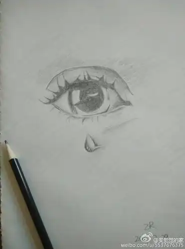 哭泣的眼睛动漫简笔画