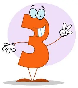 可爱的卡通数字-3,背景照片