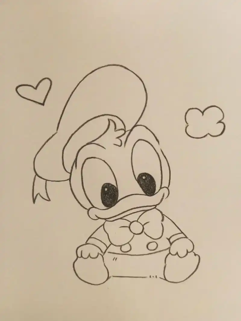 每日一画——唐老鸭 唐老鸭简笔画,嘎嘎