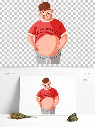 i>胖 /i> i>胖 /i>男孩的啤酒肚原创手绘 i>卡 /i> i>通 /i>