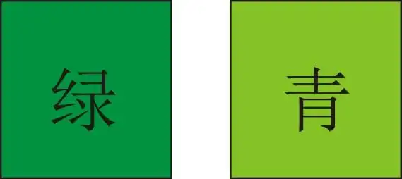 红橙黄绿青蓝紫中绿和青到底是什么颜色?有什么区别? 请帖图.