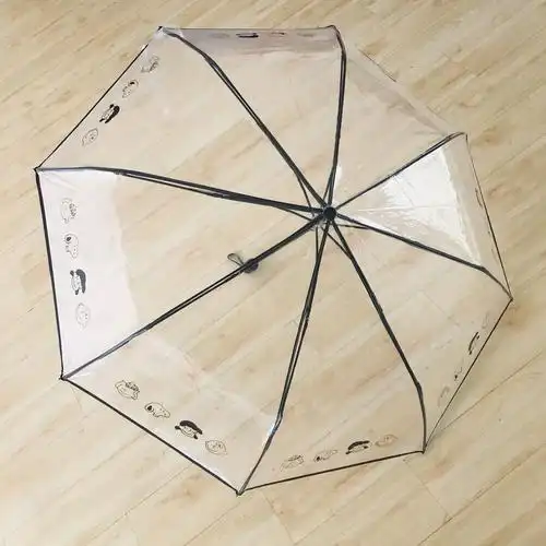 韩国透明雨伞女折叠ins全自动开收学生可爱男小清新加厚三折伞