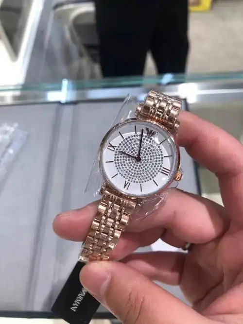 阿玛尼满天星玫瑰金手表买单