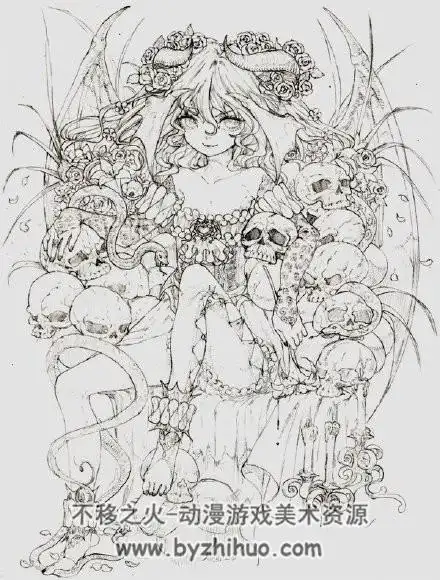 有难度的线稿美术插画角色人物绘画素材下载参考274p