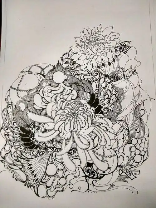 资料-花瓣网|陪你做生活的设计师 | 中国风——黑白画凤冠霞衣