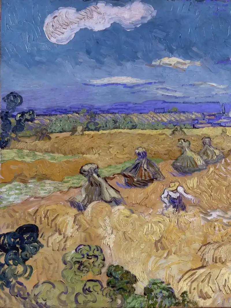 每日鉴赏|梵高《奥维的麦田与收割者》