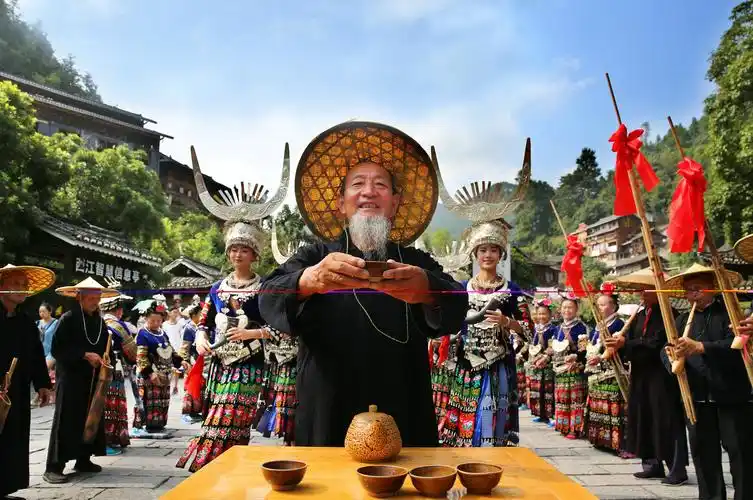 西江苗寨拦门酒.雷山县委宣传部供图