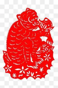 猴子献桃矢量素材剪纸艺术美猴献桃猕猴桃剪纸图案剪纸方法四角折剪