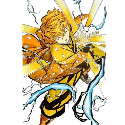 鬼灭之刃手绘我妻善逸