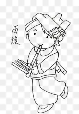 苗族的芦笙简笔画