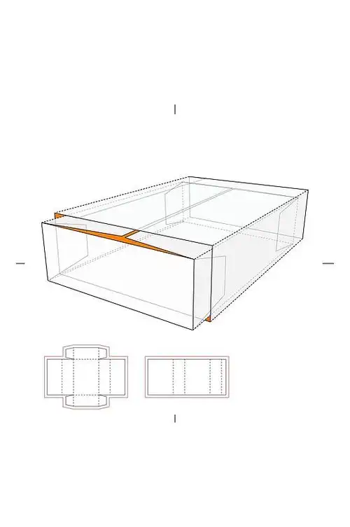 创新矢量立面带效果图包装盒展开图