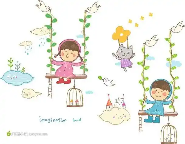 秋千的简笔画 小孩荡秋千的简笔画