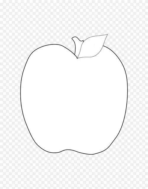白线画心夹艺术.苹果叶模板