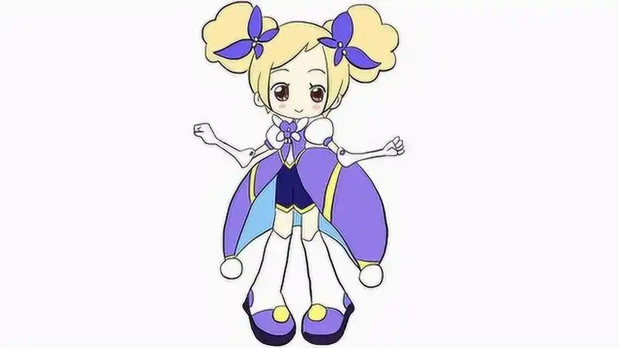 穿着紫色礼服的小花仙夏安安儿童卡通简笔画