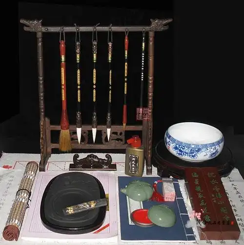 文房四宝套装笔架狼毫兼毫毛笔歙砚镇尺二十二件毛笔书法套居家