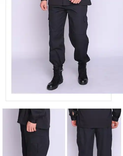 巡逻黑色保安服裤子工作服男作训裤夏天薄长裤春秋冬季加厚特训战术裤