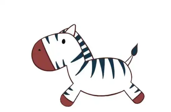 卡通斑马简笔画的画法步骤图解教程