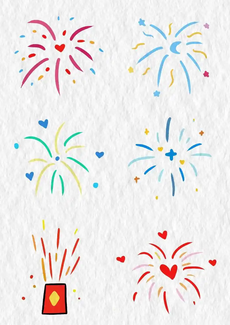 烟花简笔画.2024年啦,给爱的人画烟花吧929393#跟着 - 抖音