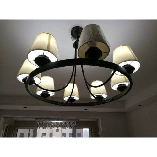 欧普照明 美式吊灯 乡村田园复古简约时尚铁艺 客厅餐厅卧室灯 经典