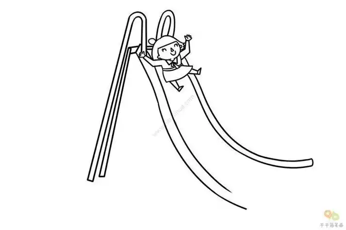 儿童滑梯简笔画 画一个简单的滑滑梯