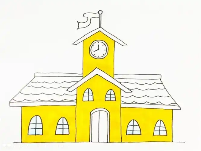 学校怎么画简单又漂亮