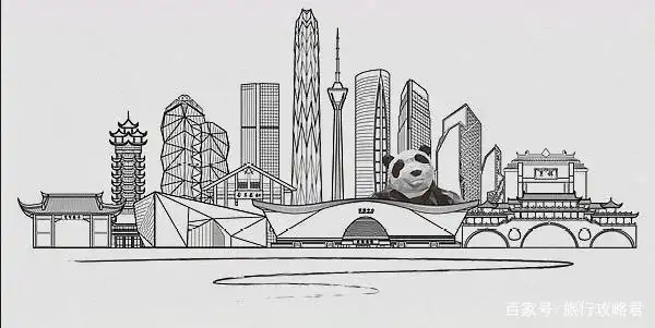 成都矢量图-著名建筑剪影